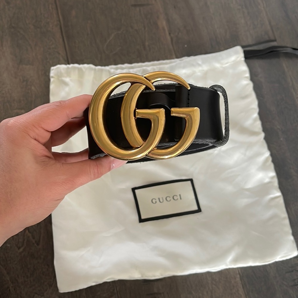 Gucci Black Toscano Leather GG Belt size 75